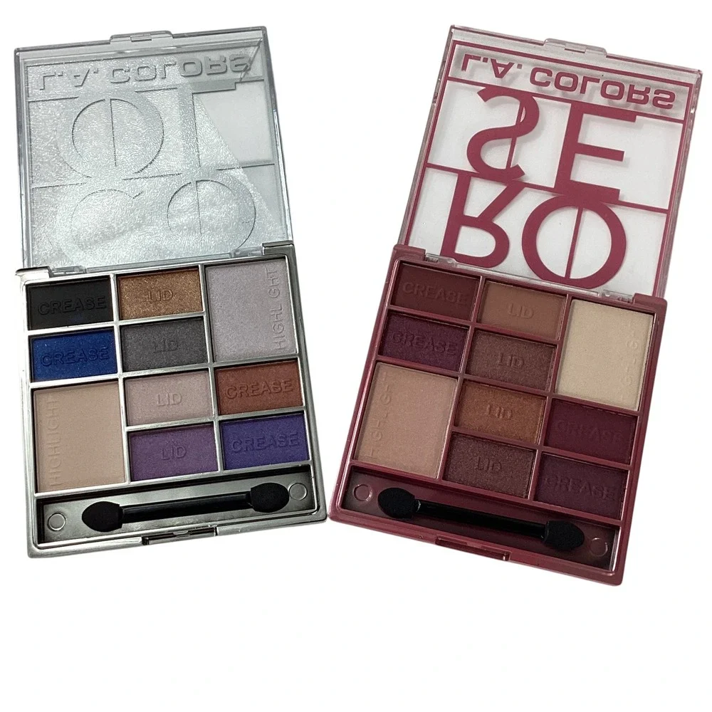L.A. COLORS Eyeshadow Palette Lot of 2 Rose and Cool New Shimmer Matte